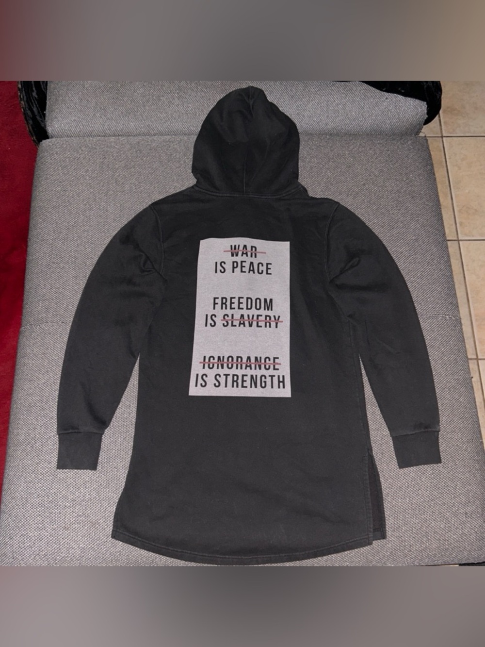 Rare MSFTSrep 1984 Trench Hoodie Black Grunge Hoodie